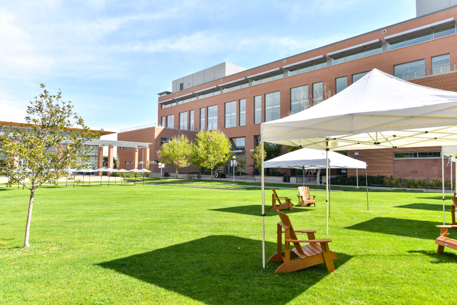 Summer 2020 photo of the Anschutz Medical Campus and Education 2 Building