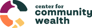 Center for Community Wealth logo, white background, colored logo