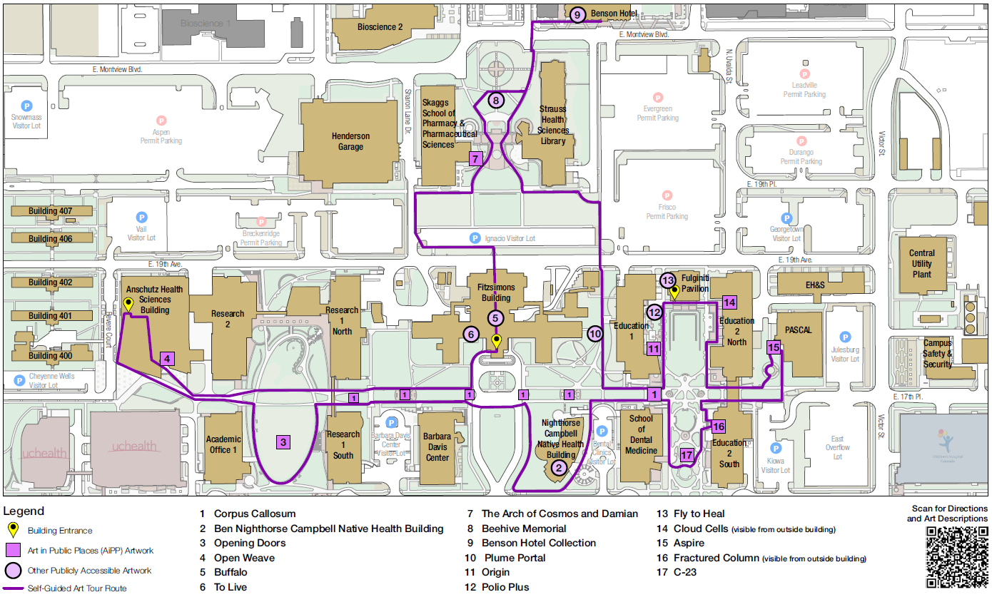 CU Anschutz Public Art Tour Map