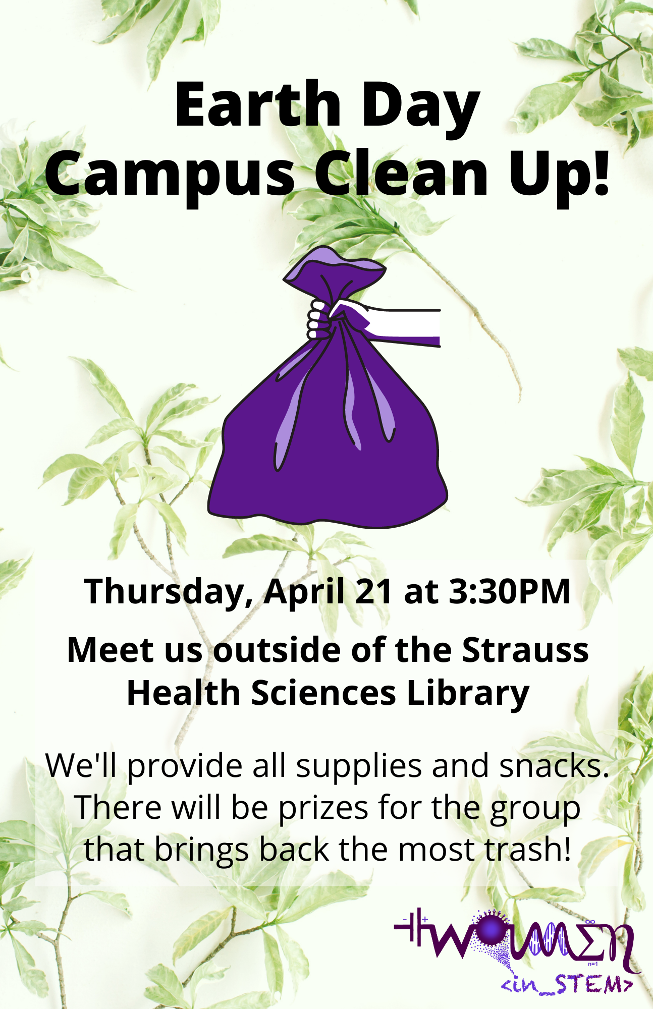 Flyer for Earth Day Campus Clean Up event