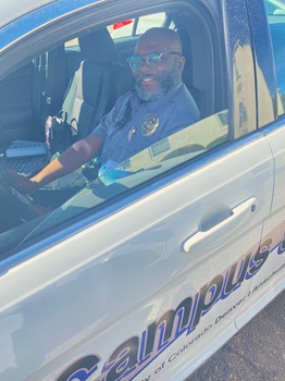 Security Guard Marfo in Vehicle