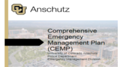 Cover page of the CU Anschutz Comprehensive Emergency Management Plan