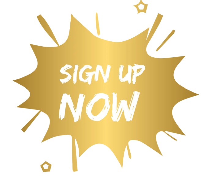 Splash Image with the words Sign up now inside