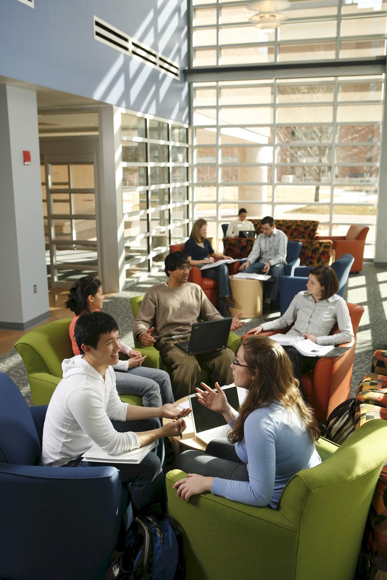 A group of students talking