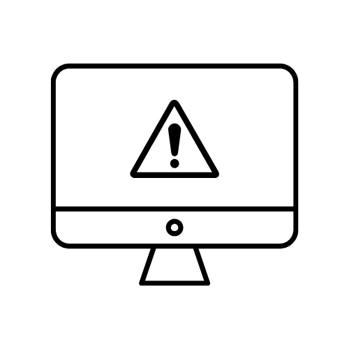 Computer with alert icon