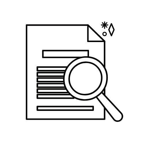 Magnifying glass over paper