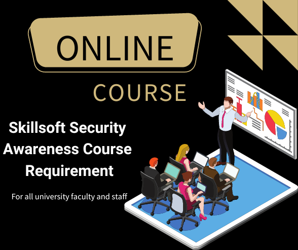 skillsoft course reminder with presenter and people in the audience
