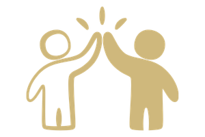 two people icons high-fiving