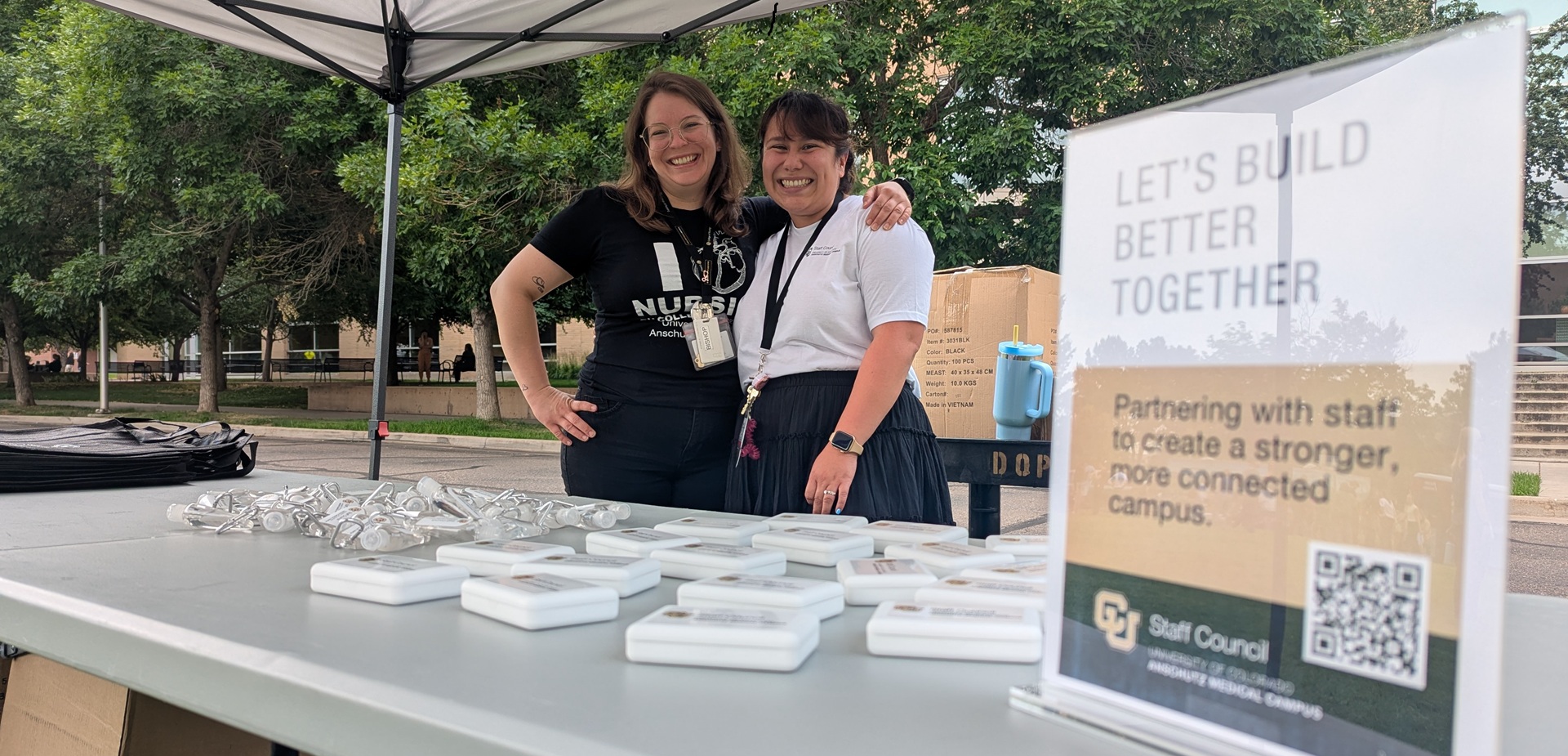 Staff Council information booth during Food Truck Wednesdays 2025.
