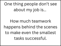 One thing about my job