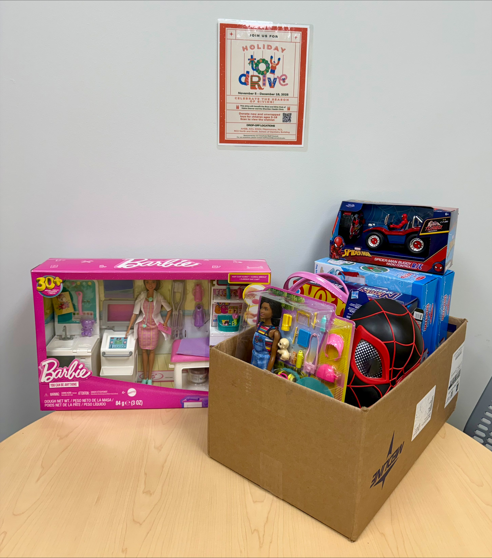Image showing collected toys from Staff Council's 2025 Toy Drive